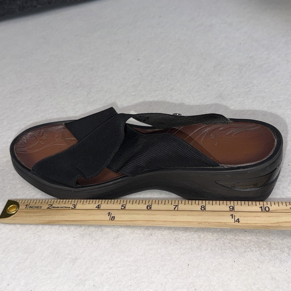 Zees Women's Black Stretch Slide Sandals Comfort Wedge Size Tag Worn - Picture 8 of 14